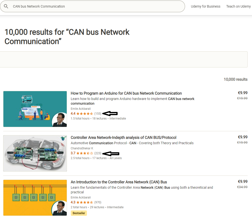 Udemy search results for CAN communicatio